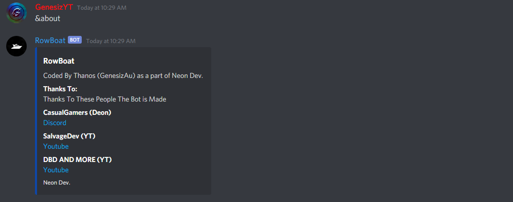 About Bot Rowboat Discord