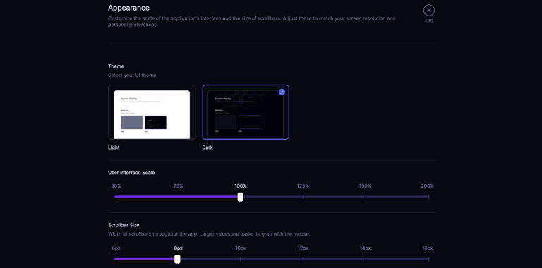 Stellar 4.0 appearance settings