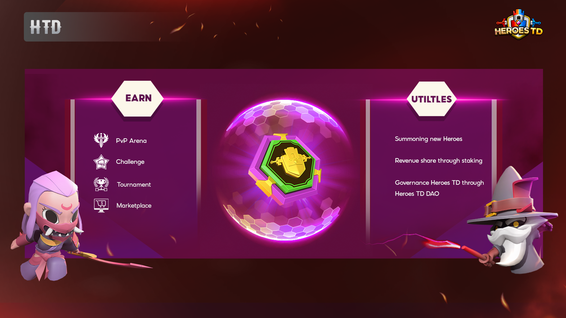 Heroes TD ($ HTD) là gì? Một trò chơi Tower Defense Play-to-Earn thú vị. Nó sẽ có giá trị đầu tư vào? 18 Anh hùng TD HTD
