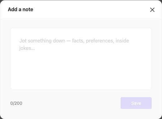 Empty note editor with counter and Save