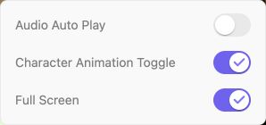 Conversation menu with Audio Auto Play off