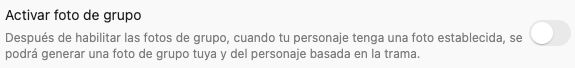 Ajuste de foto de grupo y requisito de foto de Persona