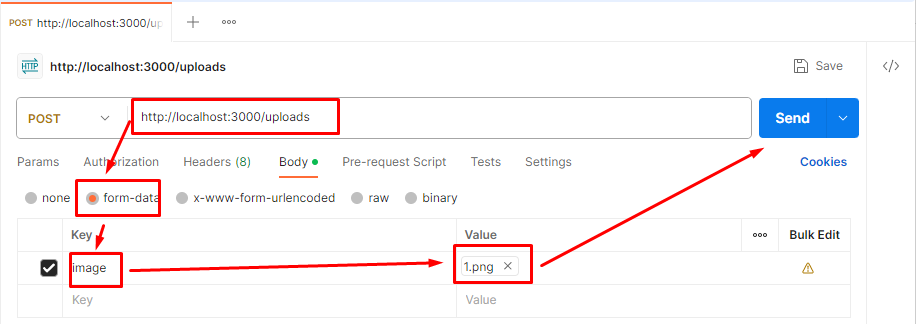 Express.js Postman File Upload