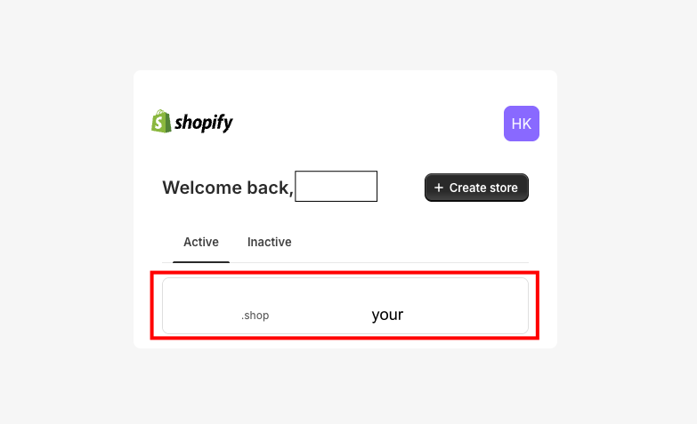 Select a Shopify store