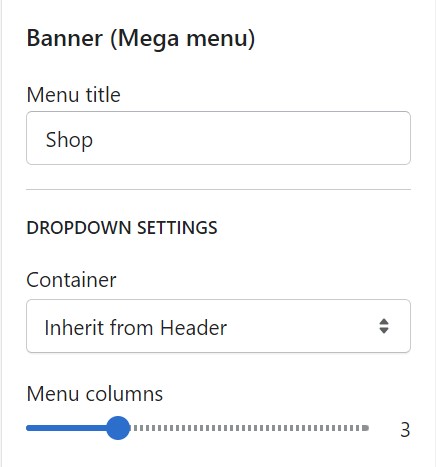 Tweak the slider to adjust the number of menu columns