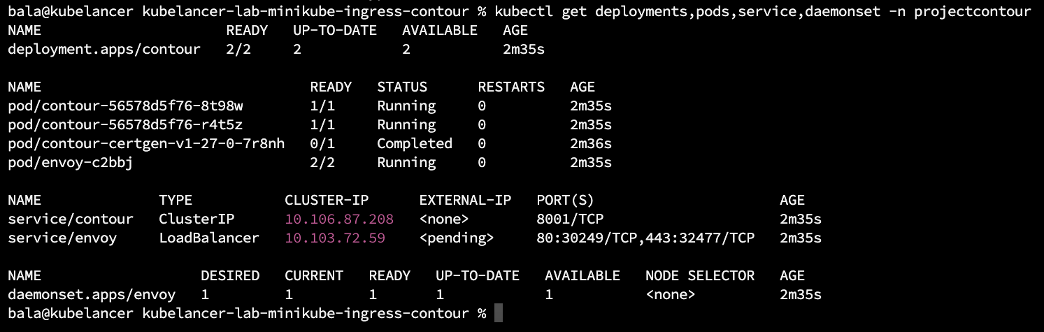 Contour Ingress on Minikube Kubernetes Cluster