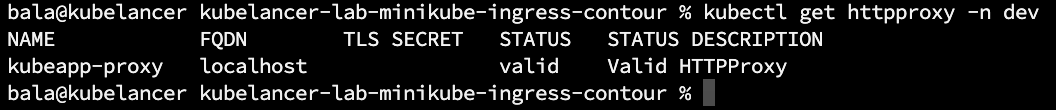 Contour Ingress on Minikube Kubernetes Cluster