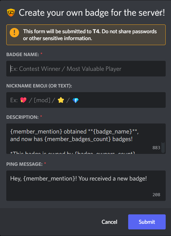 Custom Badges Discord Bot - TIBI4