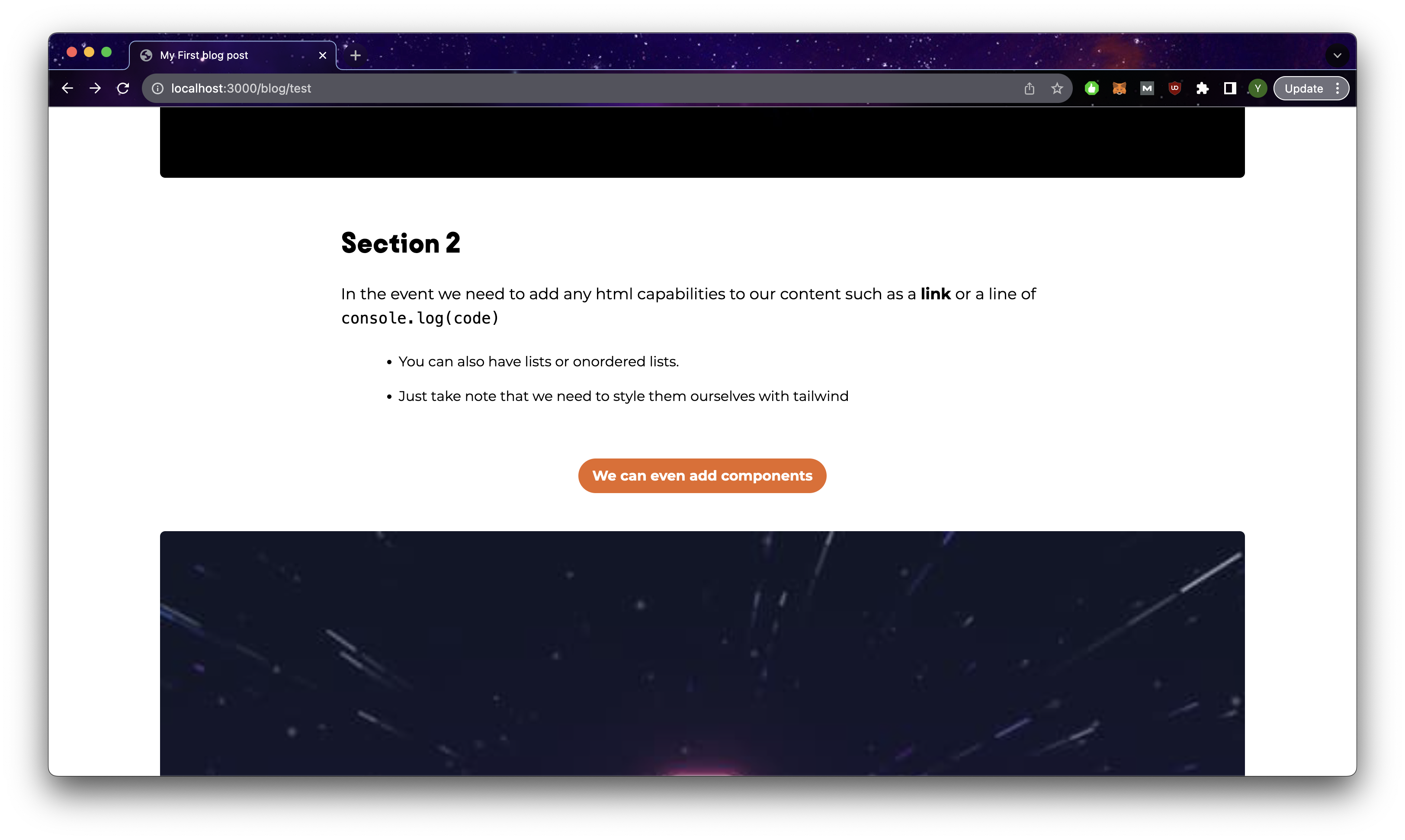 Completely fixed blog page