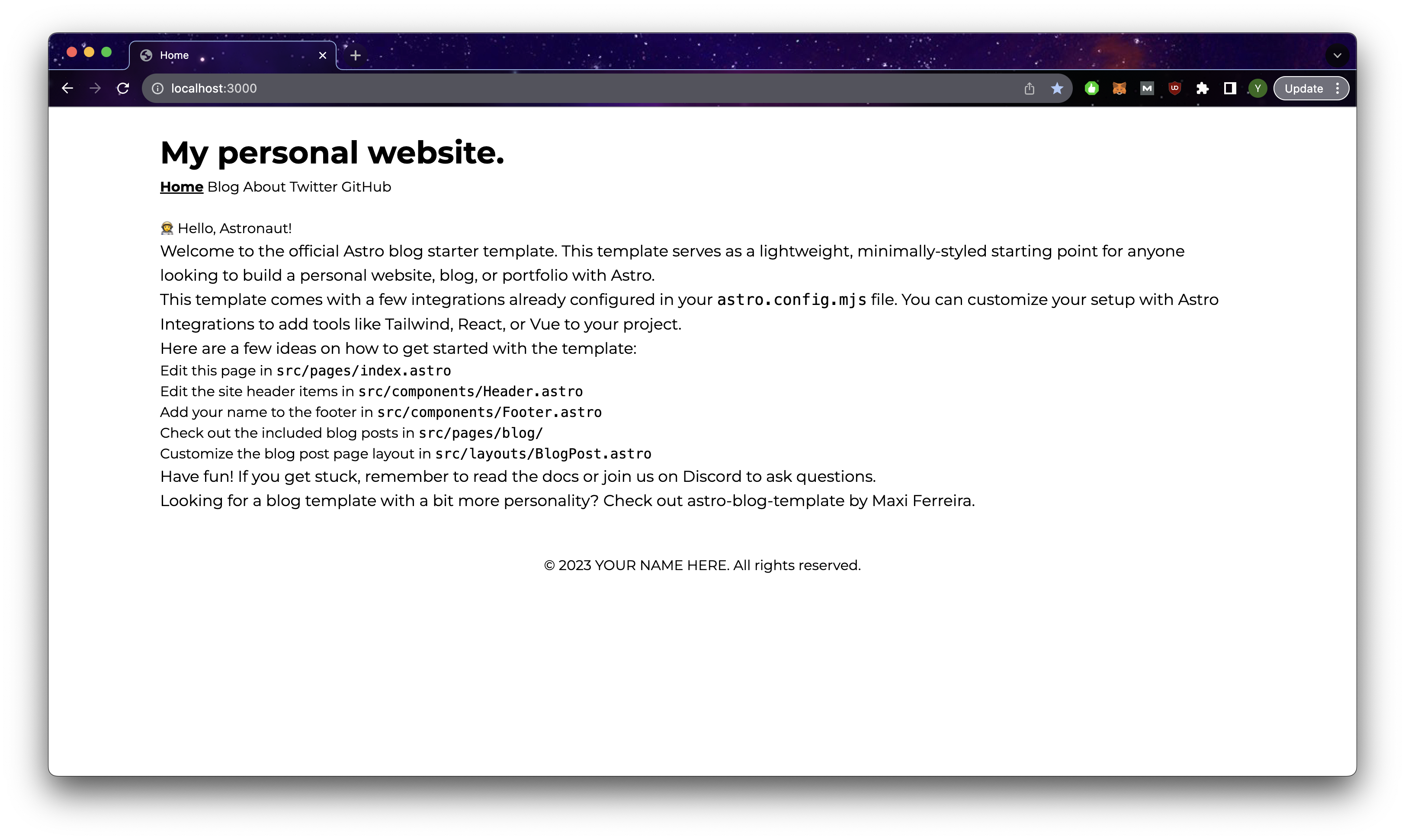 Page with custom fonts